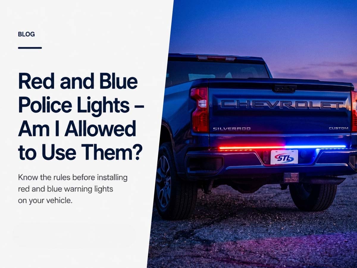 Police vehicle with red and blue warning lights for understanding legal use restrictions