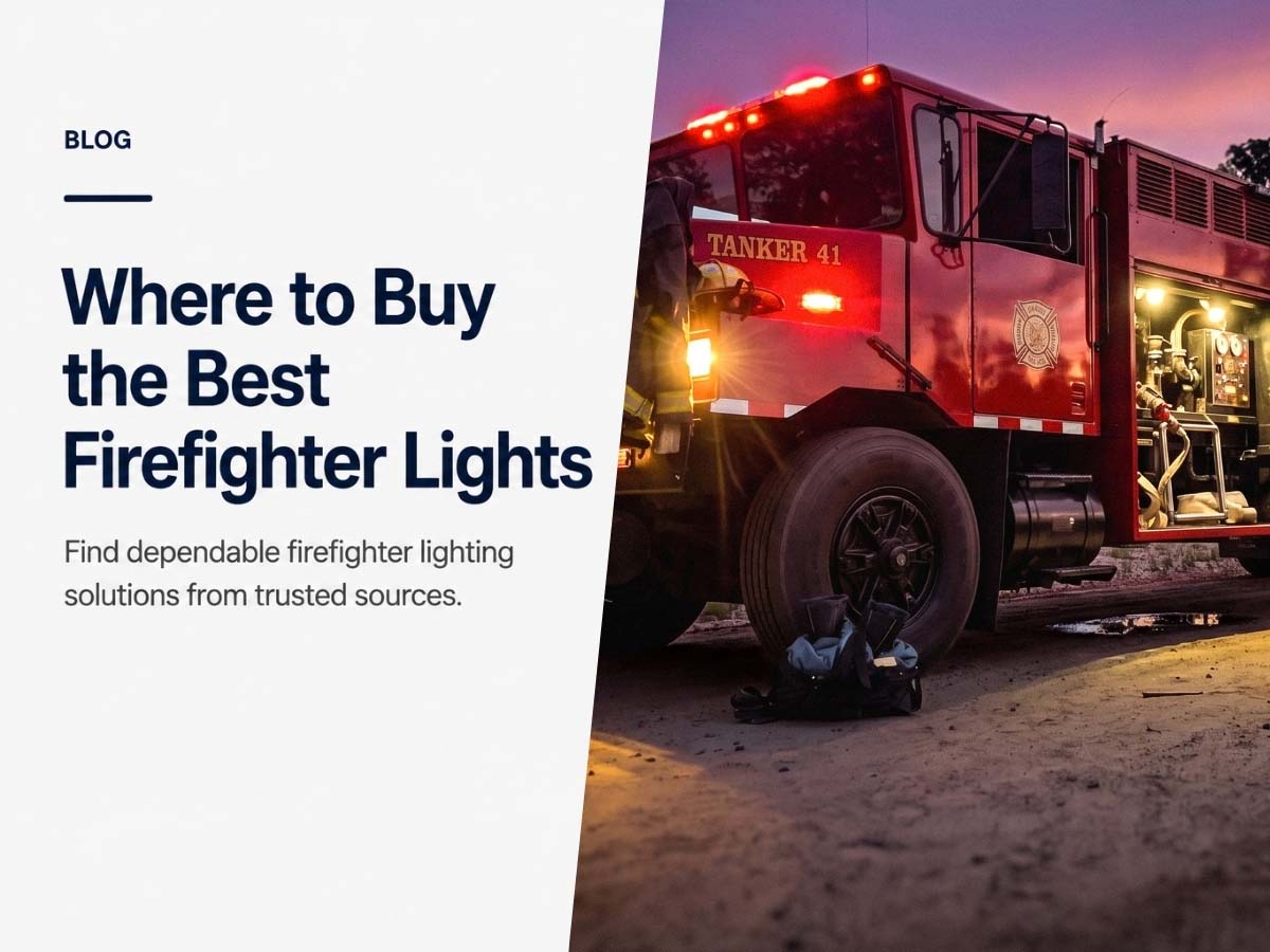 Fire truck with red LED warning lights for finding reliable firefighter lighting equipment