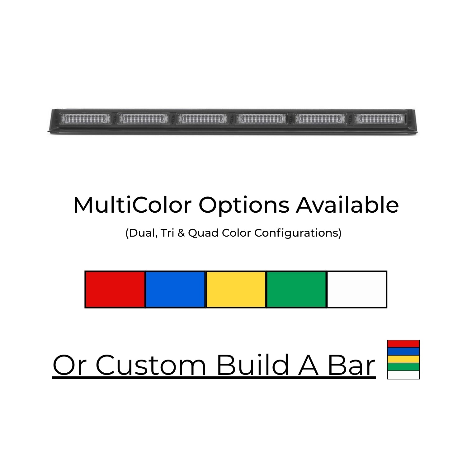 MultiColor Virtue-6 Linear 6 Head LED Traffic Advisor Light Bar Angle