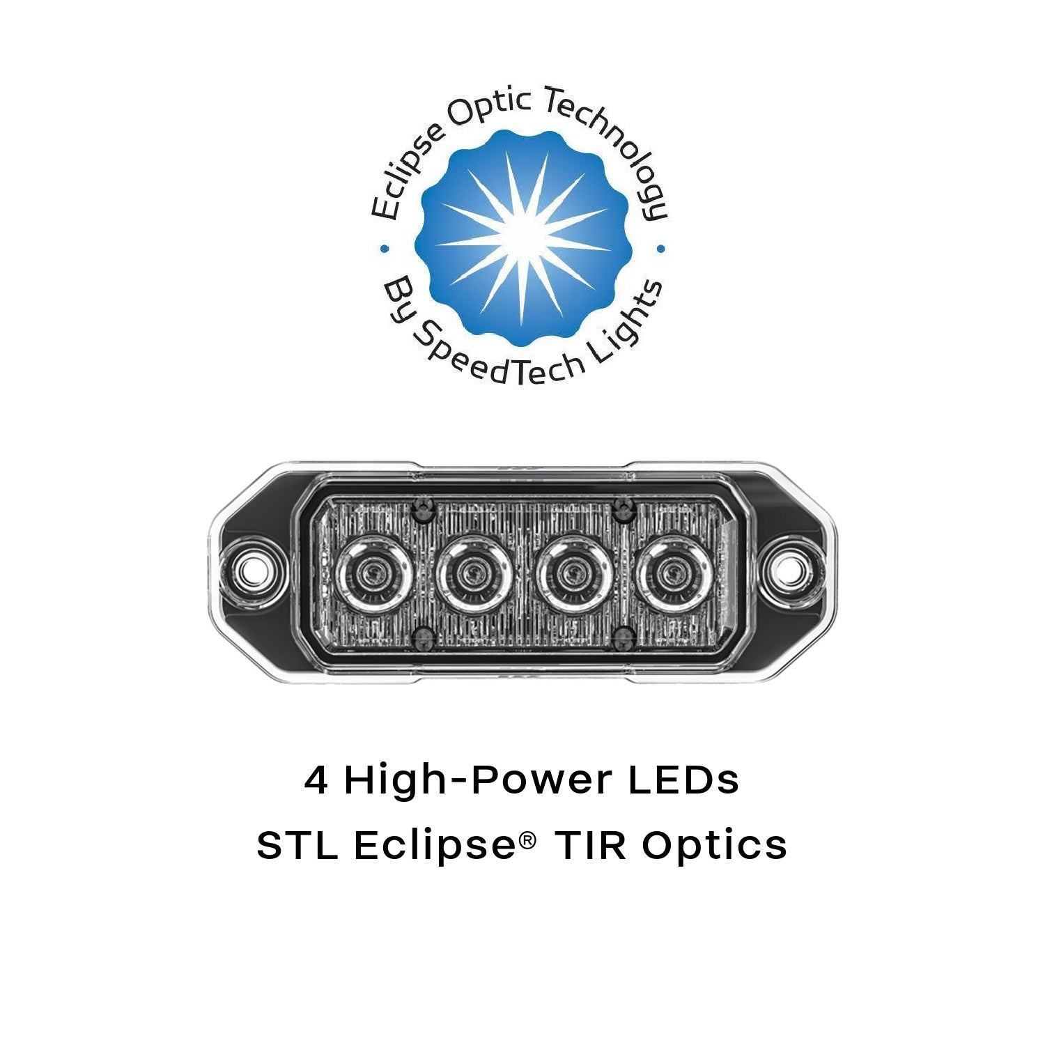 Z-4 TIR LED Surface Mount Warning Light Head Optics