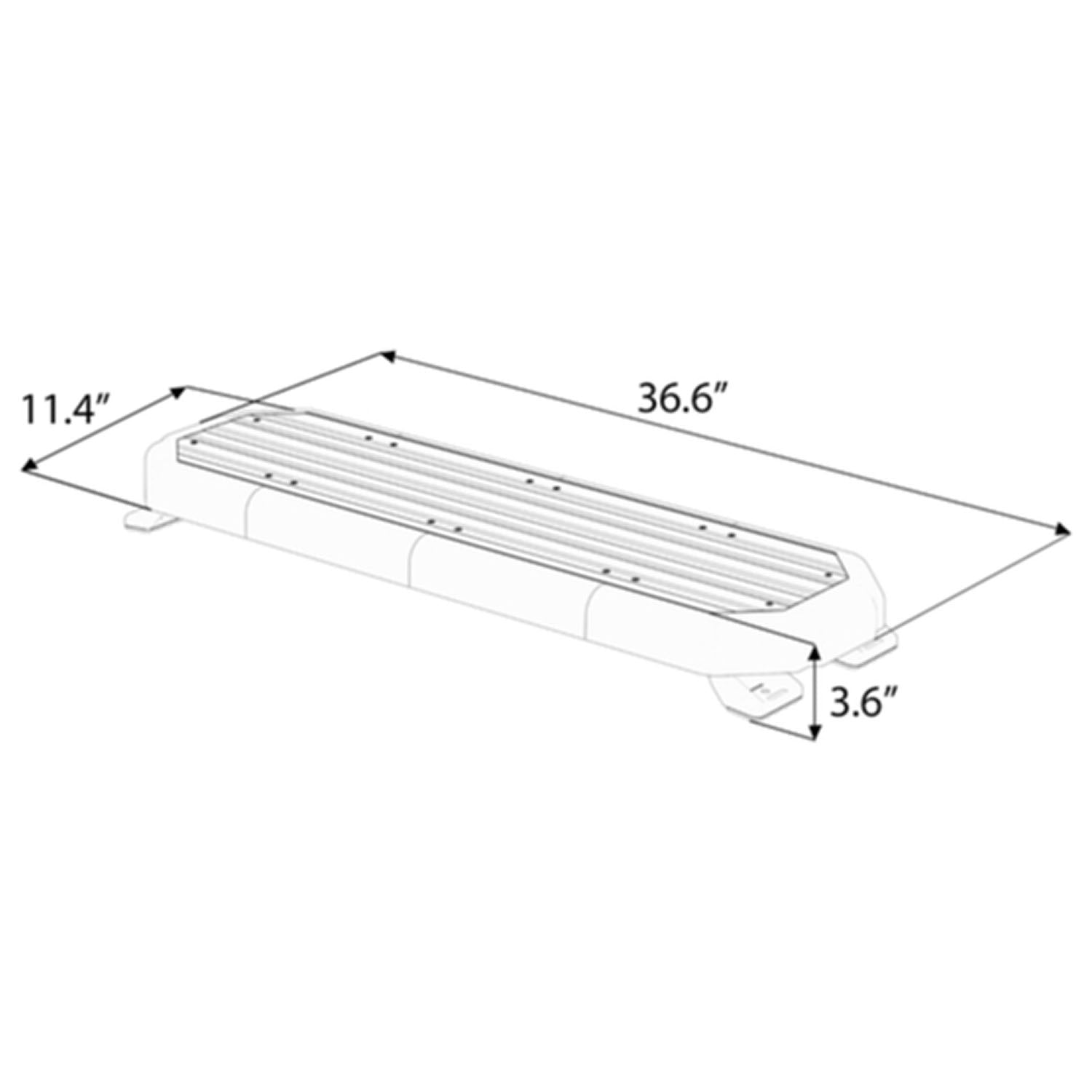 MultiColor K-Force 36 Linear Full Size LED Light Bar Dimensions