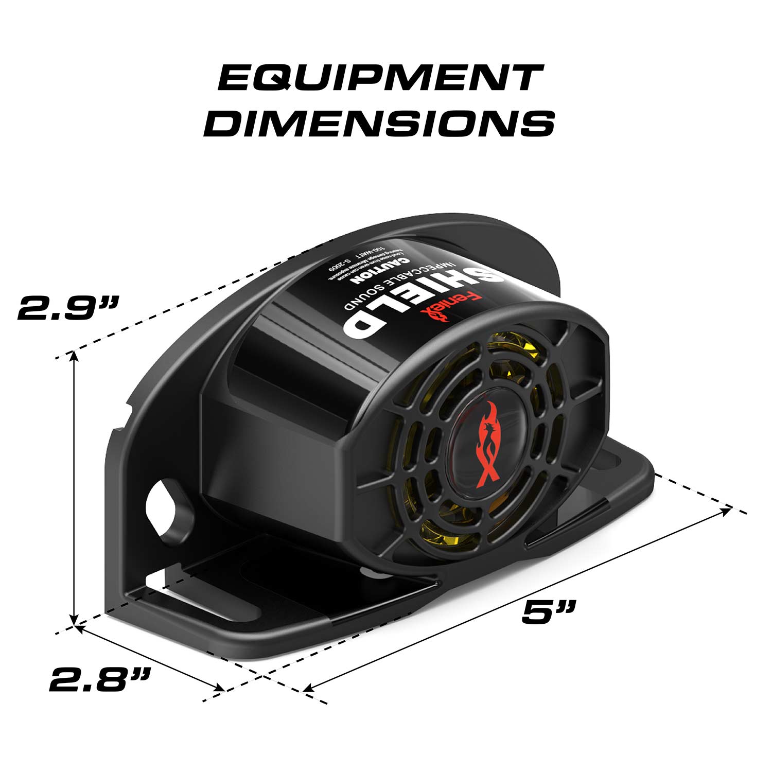 Feniex Shield 14W Back Alarm Dimensions