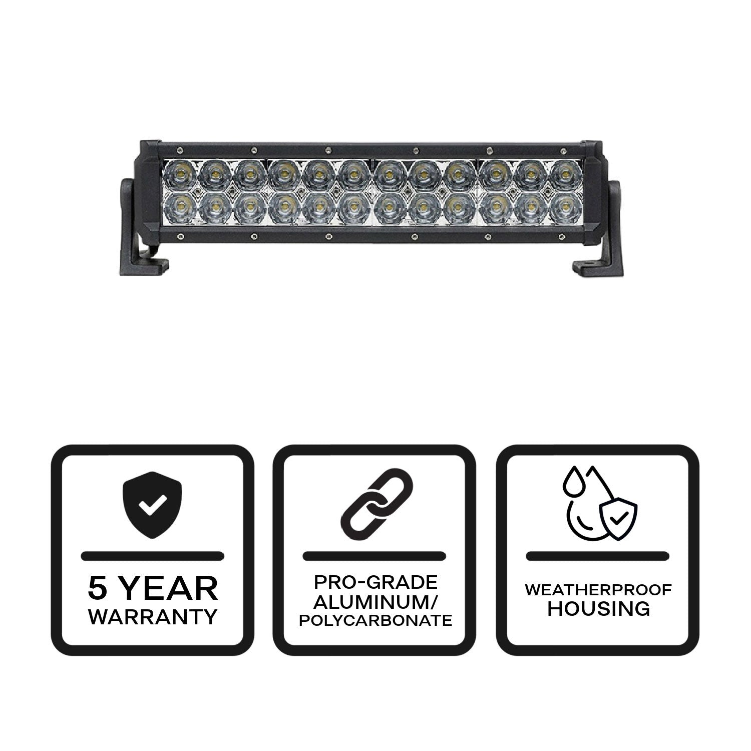 Dual Carbine Warning 14 Inch Off Road LED Light Bar Angle