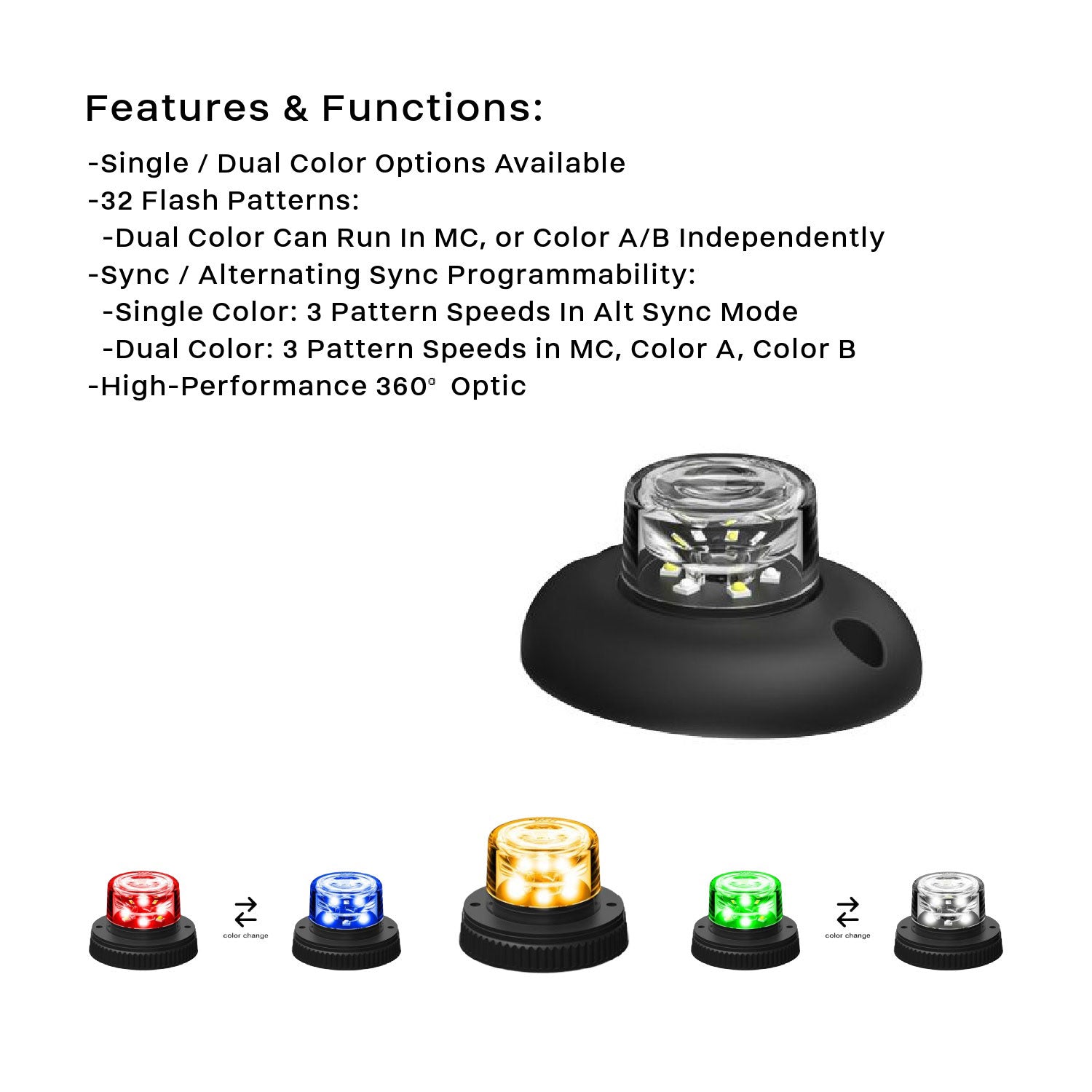 Flare 6 LED 360 Hideaway Surface Mount Light Silver Flange