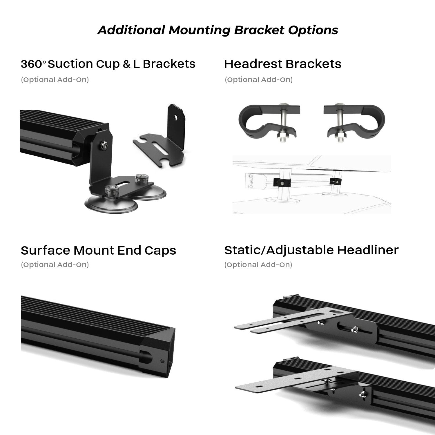 MultiColor Virtue-2 Linear 2 Head LED Dash Light Mounting