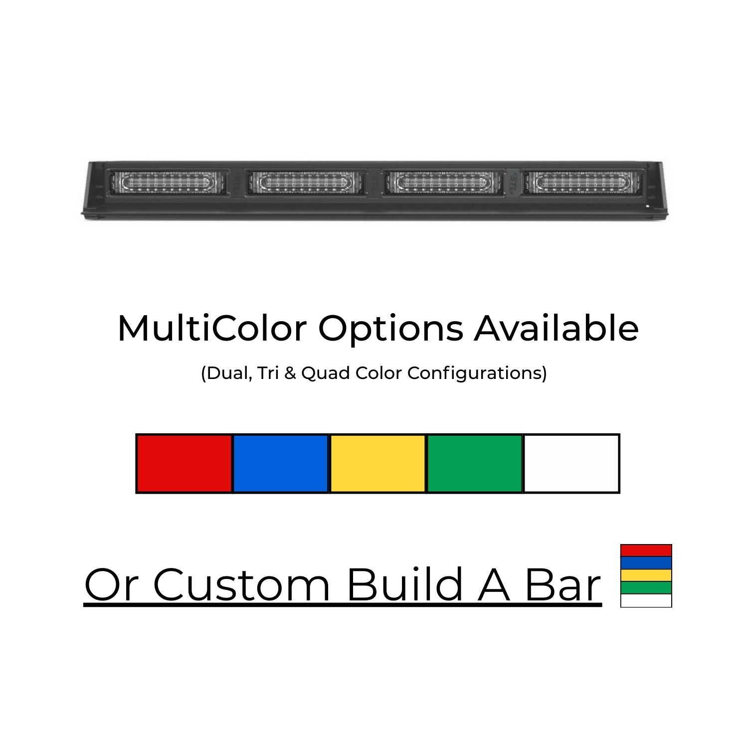 MultiColor Virtue-4 Linear 4 Head LED Dash Light Angle