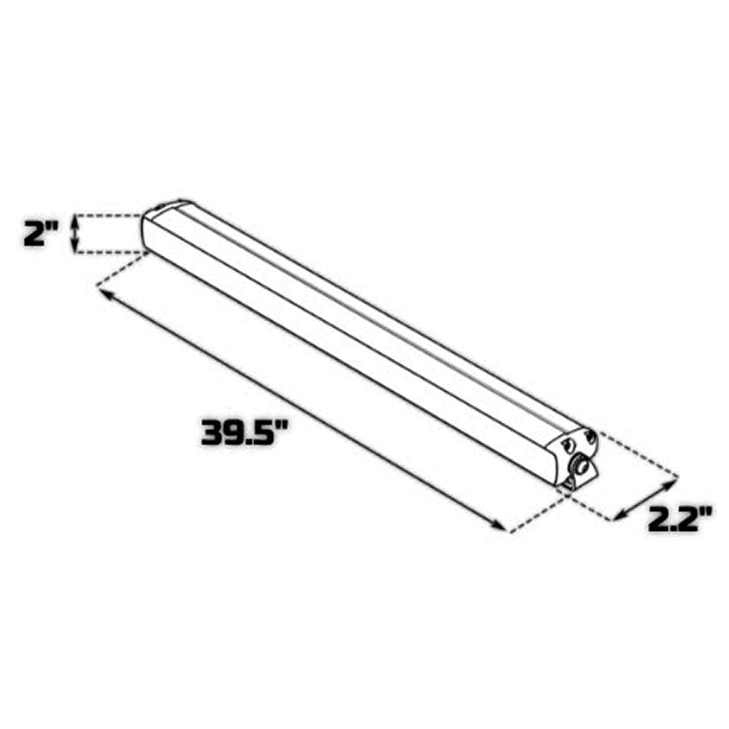 Carbine 40 Inch Floodlight Off Road LED Light Bar Back