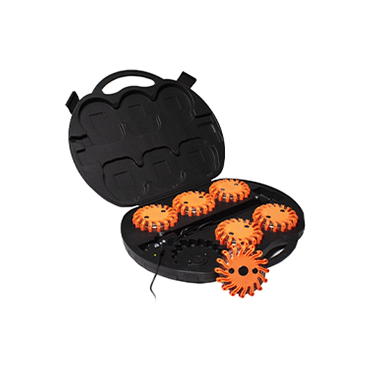 6 Pack 16 LED Rechargeable Red Disc Roadside Flare Panel