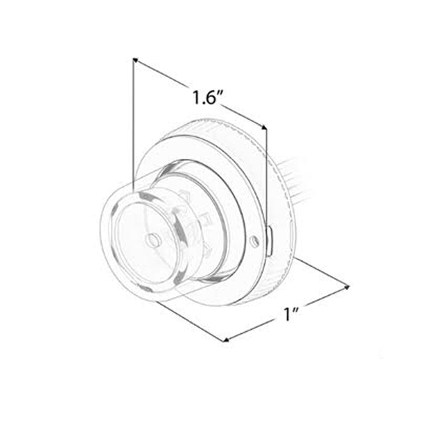 Flare 6 LED 360 Hideaway Surface Mount Light Dimensions