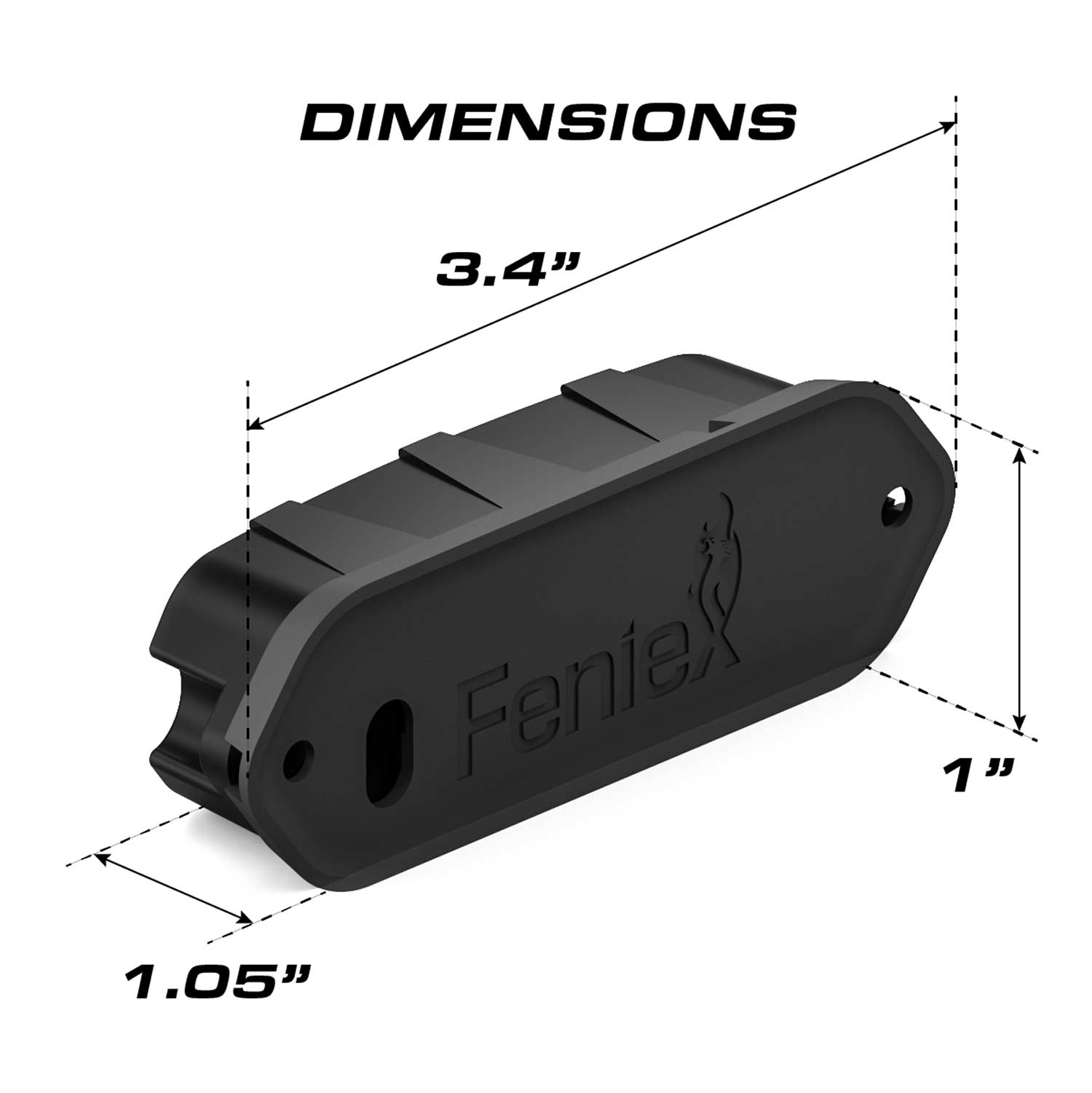 Feniex Quad Q3 LED Surface Mount Grille Light Dimensions