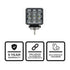Quad Carbine Hybrid Off Road Square LED Work Light Bar Side View