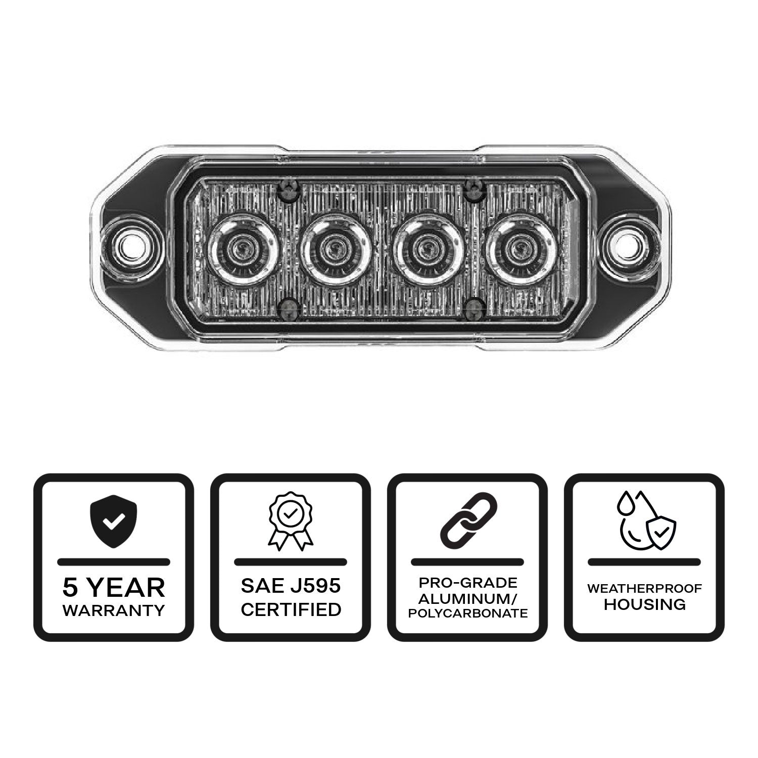 Z-4 TIR LED Surface Mount Warning Light Head Certifications