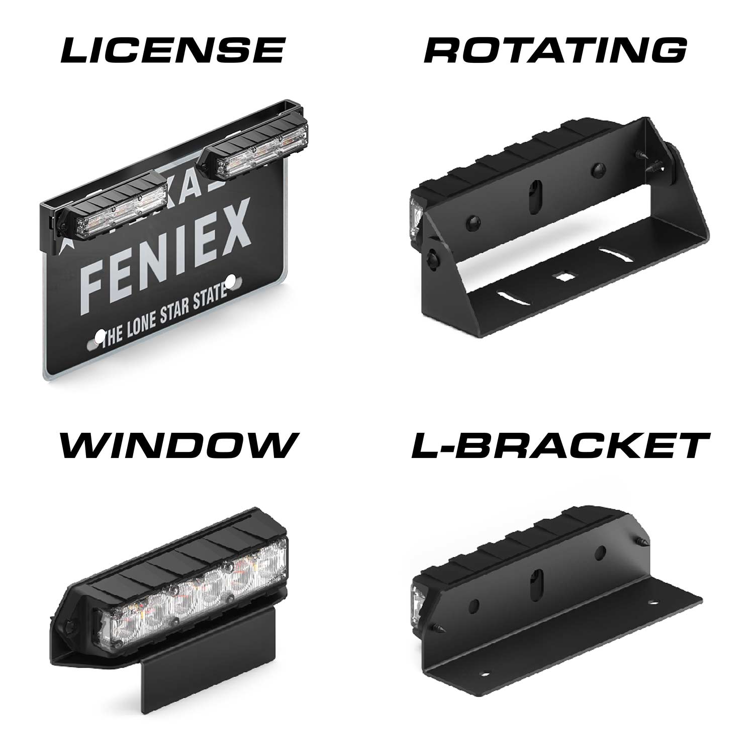 Feniex Q Series Thick LED Surface Mount Grille Light Brackets
