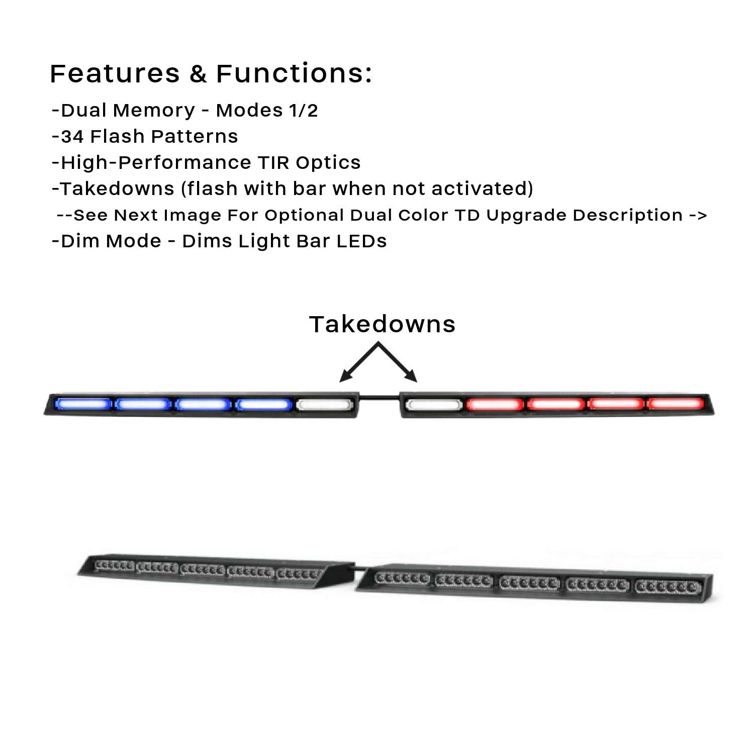 Split Raptor TIR Interior LED Visor Light Bar Bottom