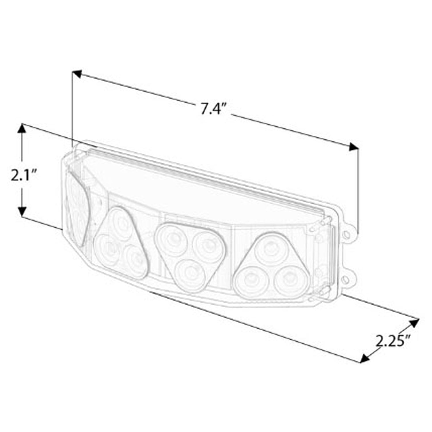 Half Octo LED Surface Mount Rear View