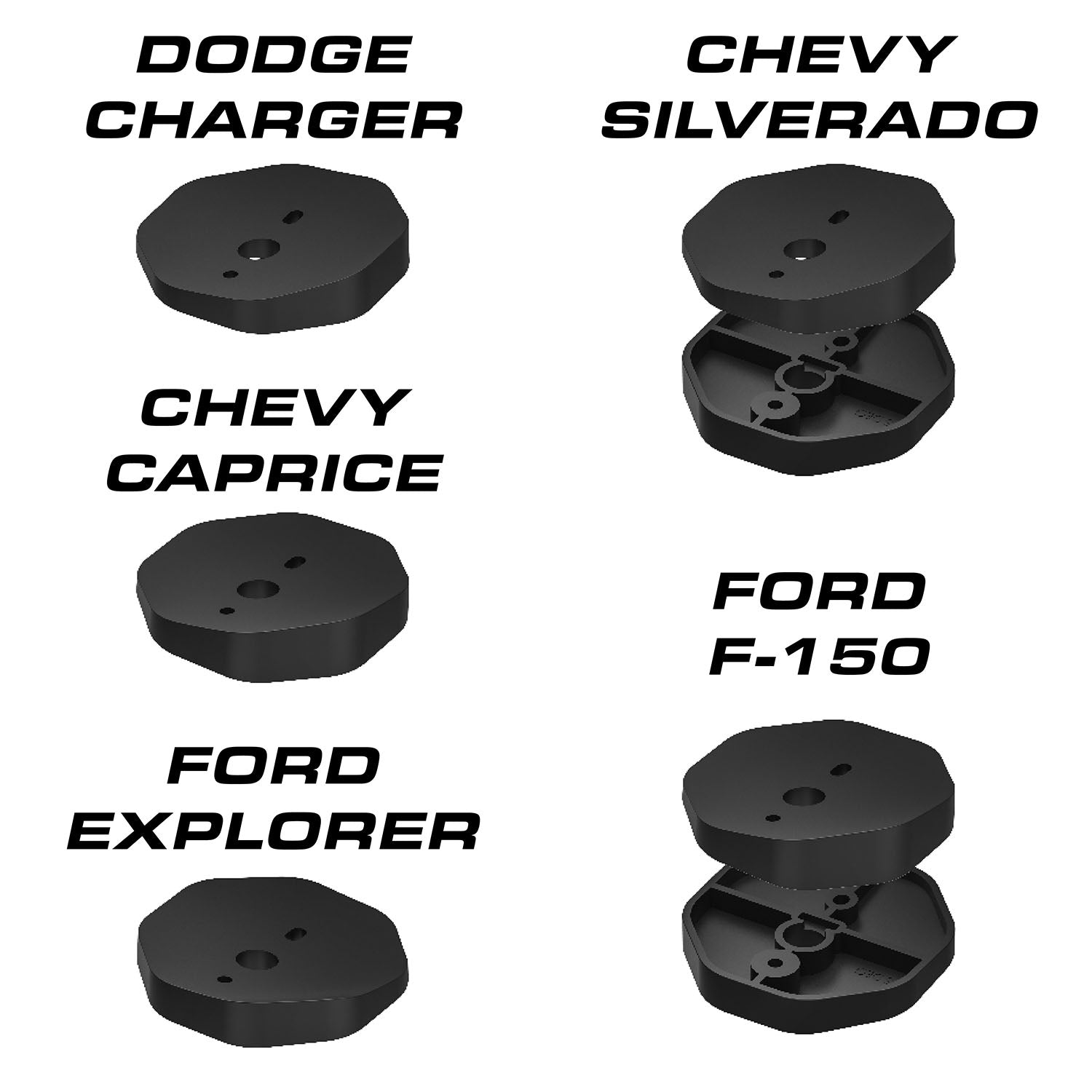 Feniex Under Mirror Puck Light Mount Vehicles