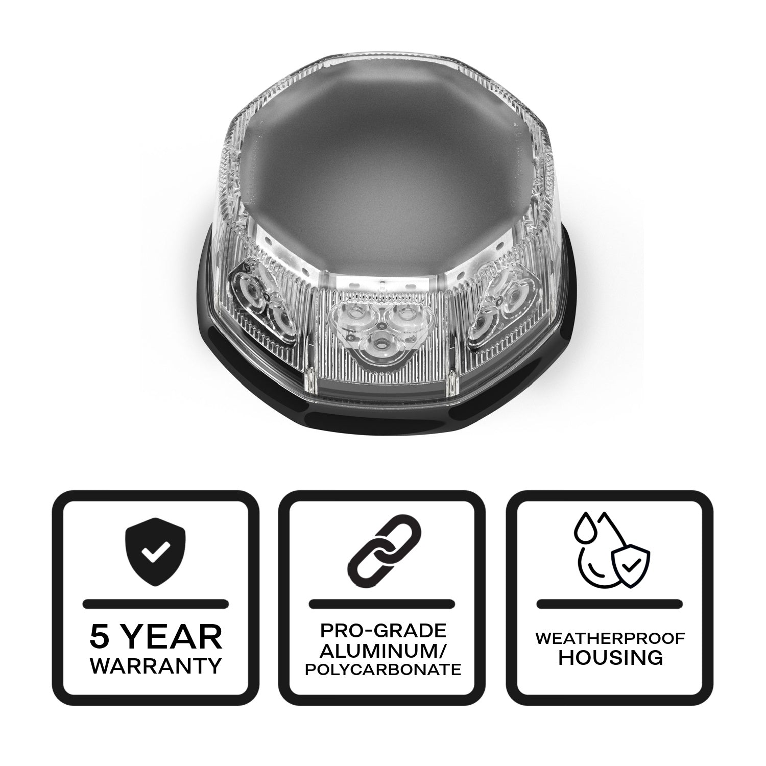 Octo 360 Degree Magnetic Mount LED Beacon Warning Light Attributes