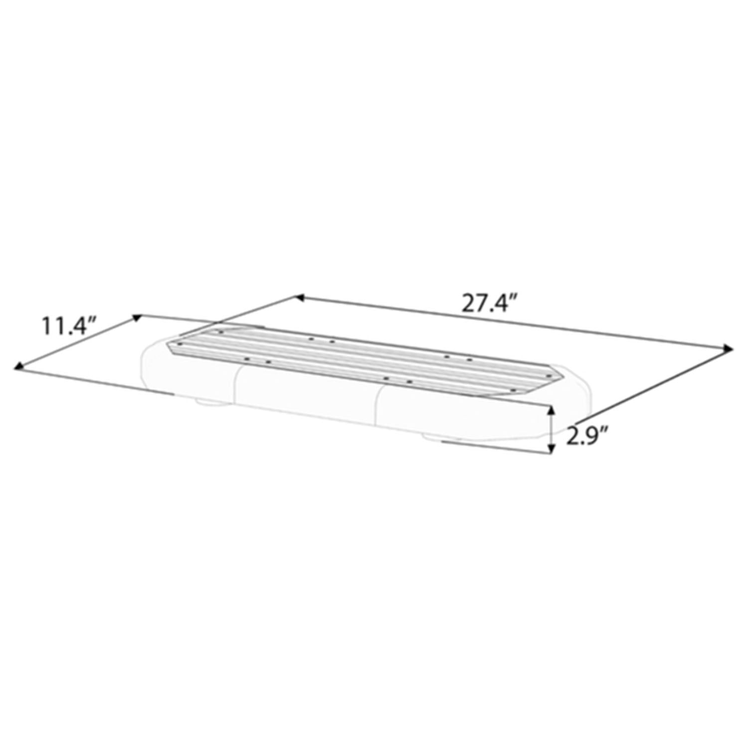 K-Force 27 TIR LED Mini Light Bar Dimensions