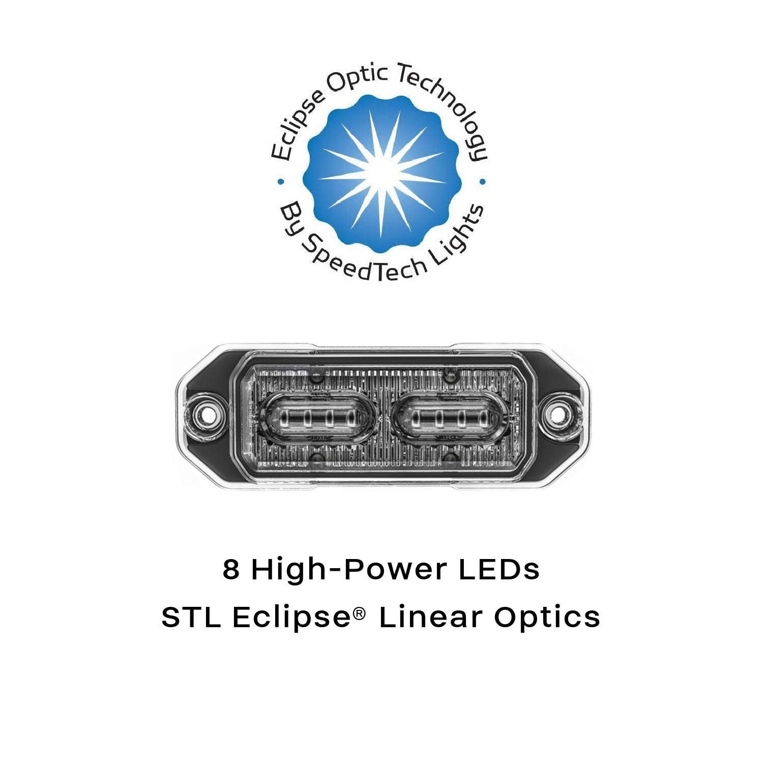 Z-8 Linear LED Surface Mount Warning Light Head Optics