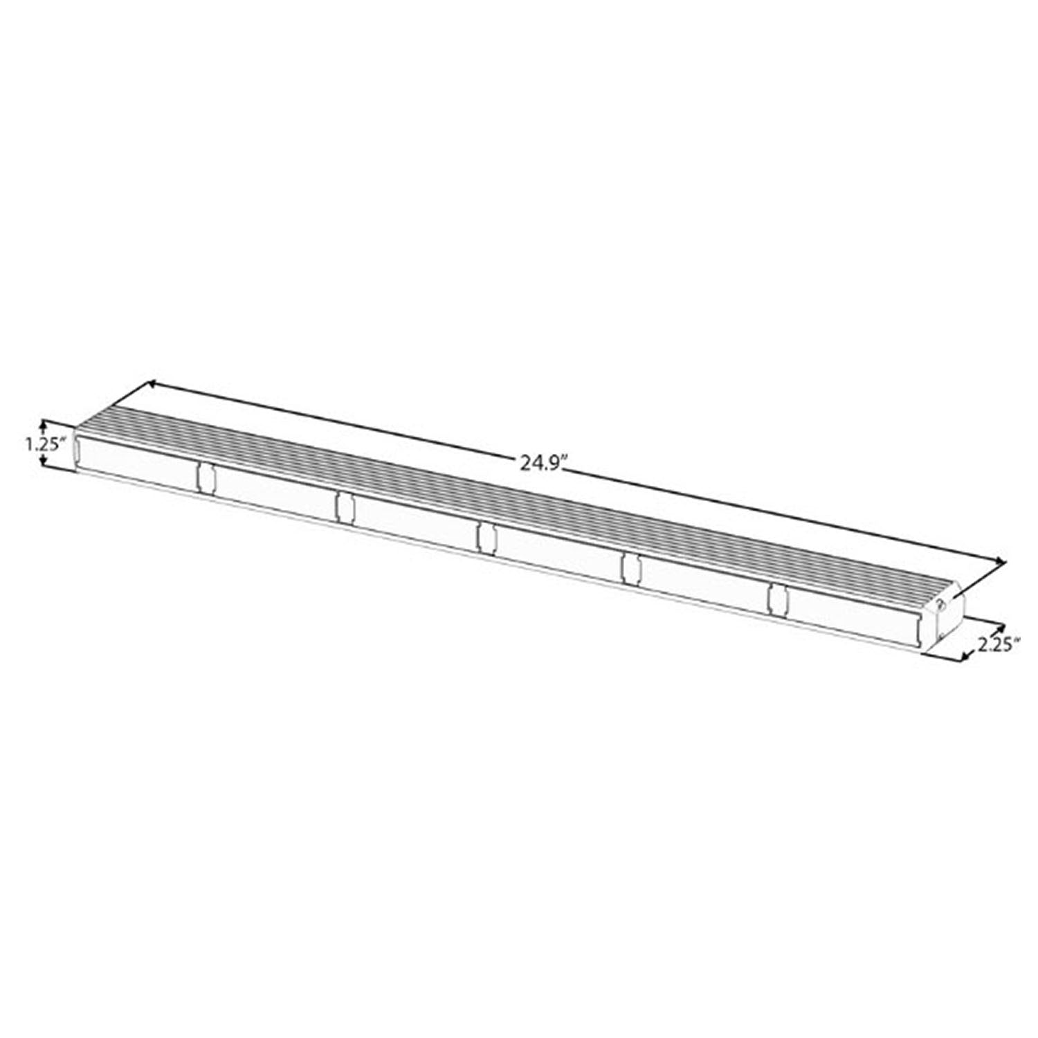 Striker-6 TIR LED Traffic Advisor Light Bar 6 Head Dimensions