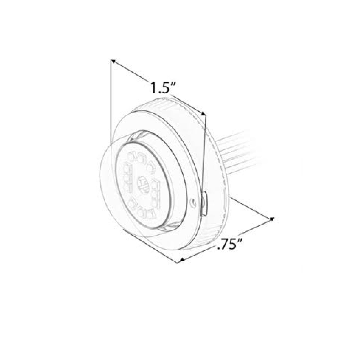 Flare 12 LED Hideaway Surface Mount Light Dimensions