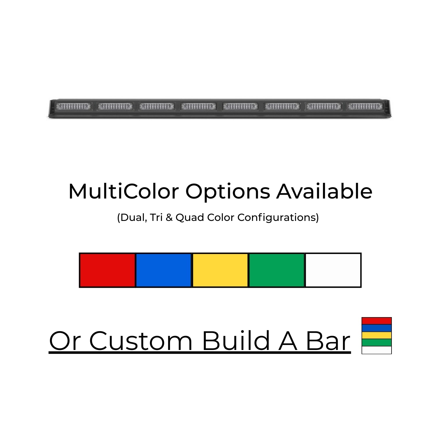 MultiColor Virtue-8 Linear 8 Head LED Traffic Advisor Light Bar Angle