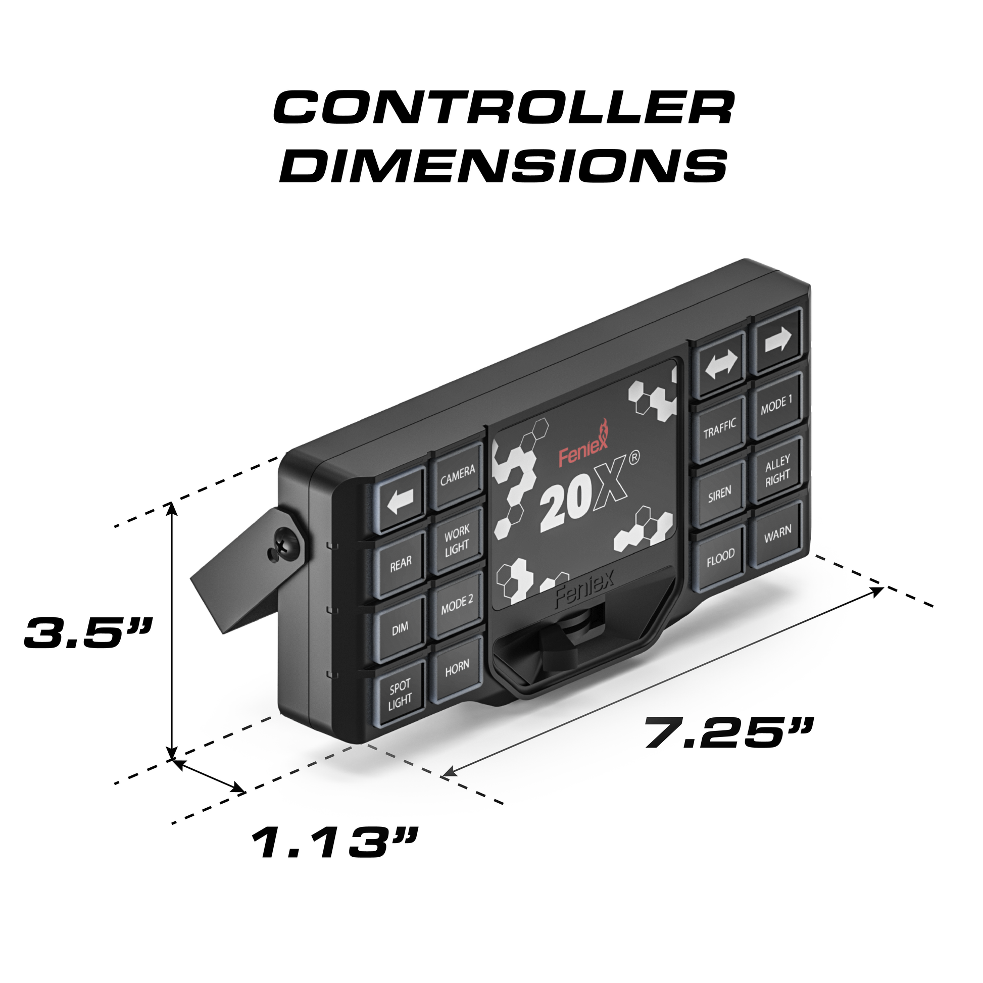 Feniex 20X Controller Dimensions