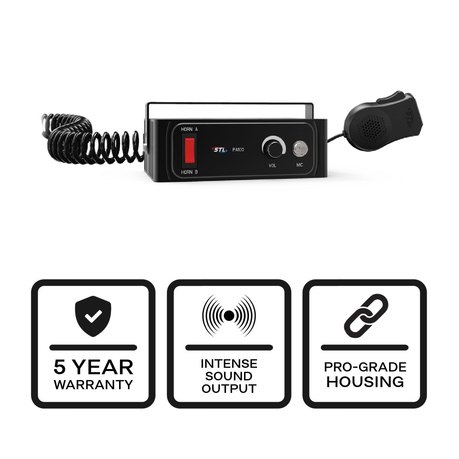100 Watt Public Address - Air Horn PA System Amplifier