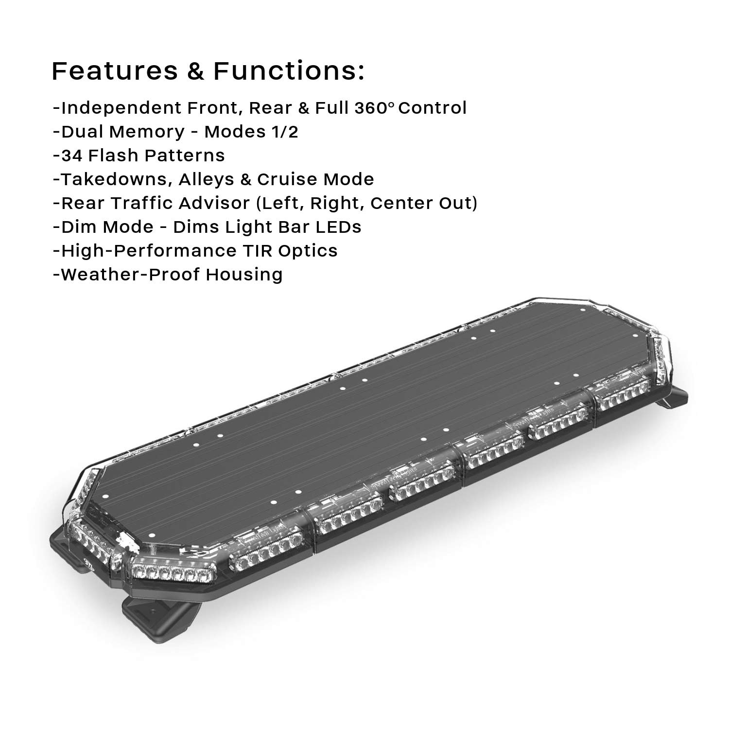 K-Force 36 TIR Full Size LED Light Bar Functions