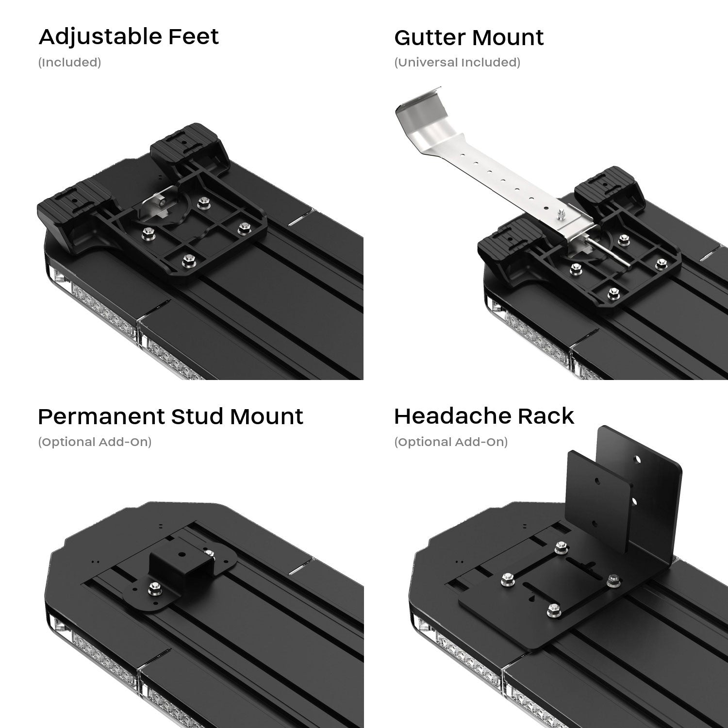 K-Force 36 TIR Full Size LED Light Bar Brackets