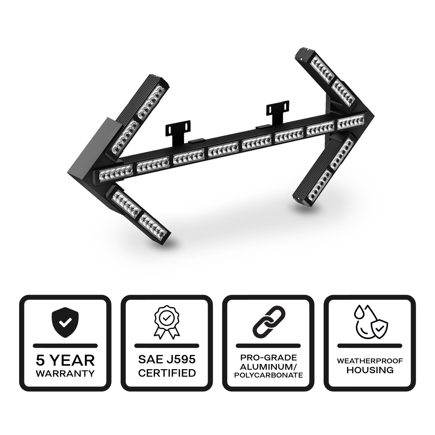 Dart TIR Exterior LED Traffic Advisor Arrow Lightbar Brackets Rear View