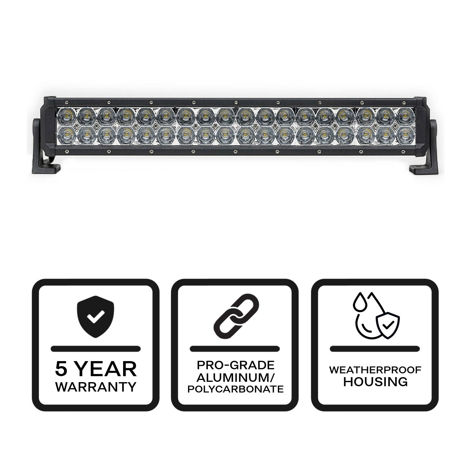Dual Carbine Warning Off Road 20 Inch LED Light Bar Angle