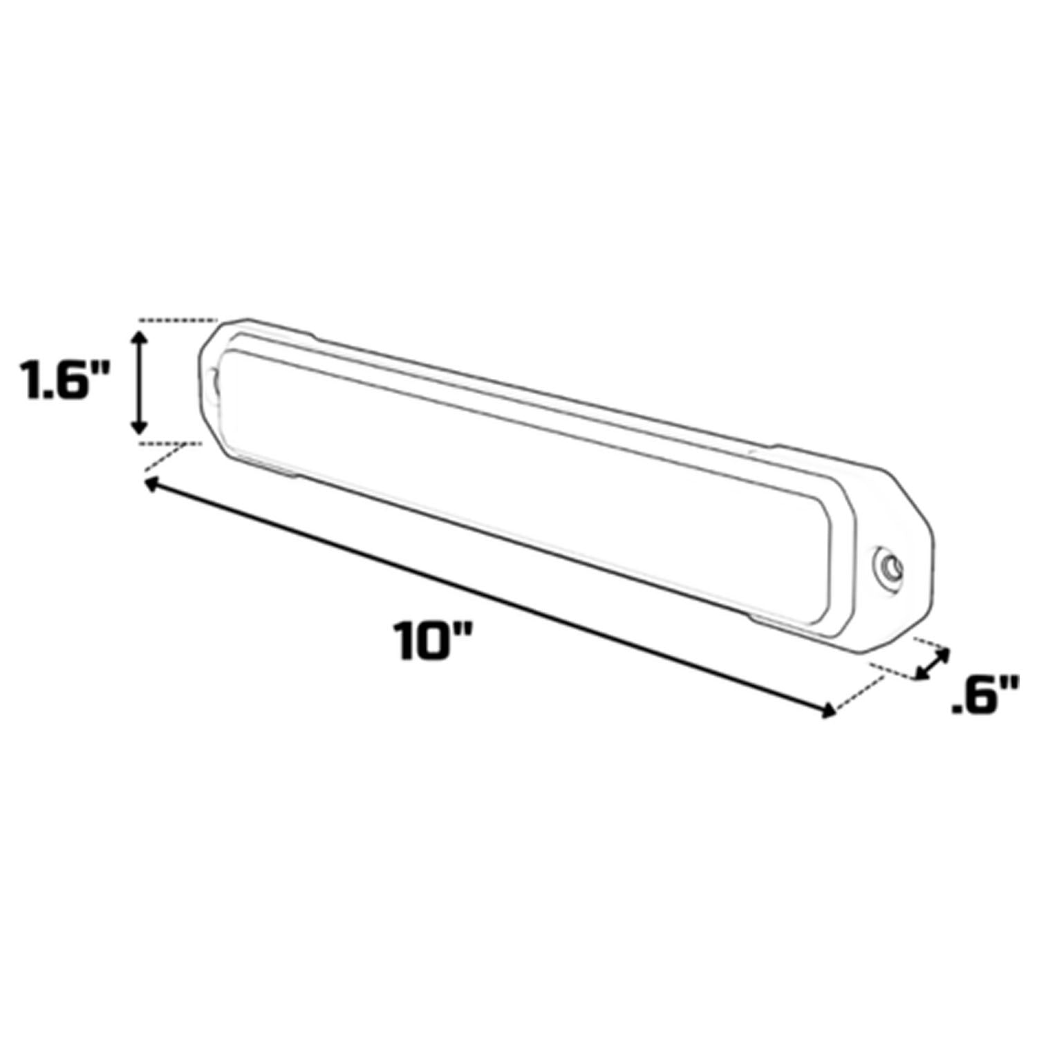 Z-12 TIR LED Surface Mount Warning Light Head Dimensions