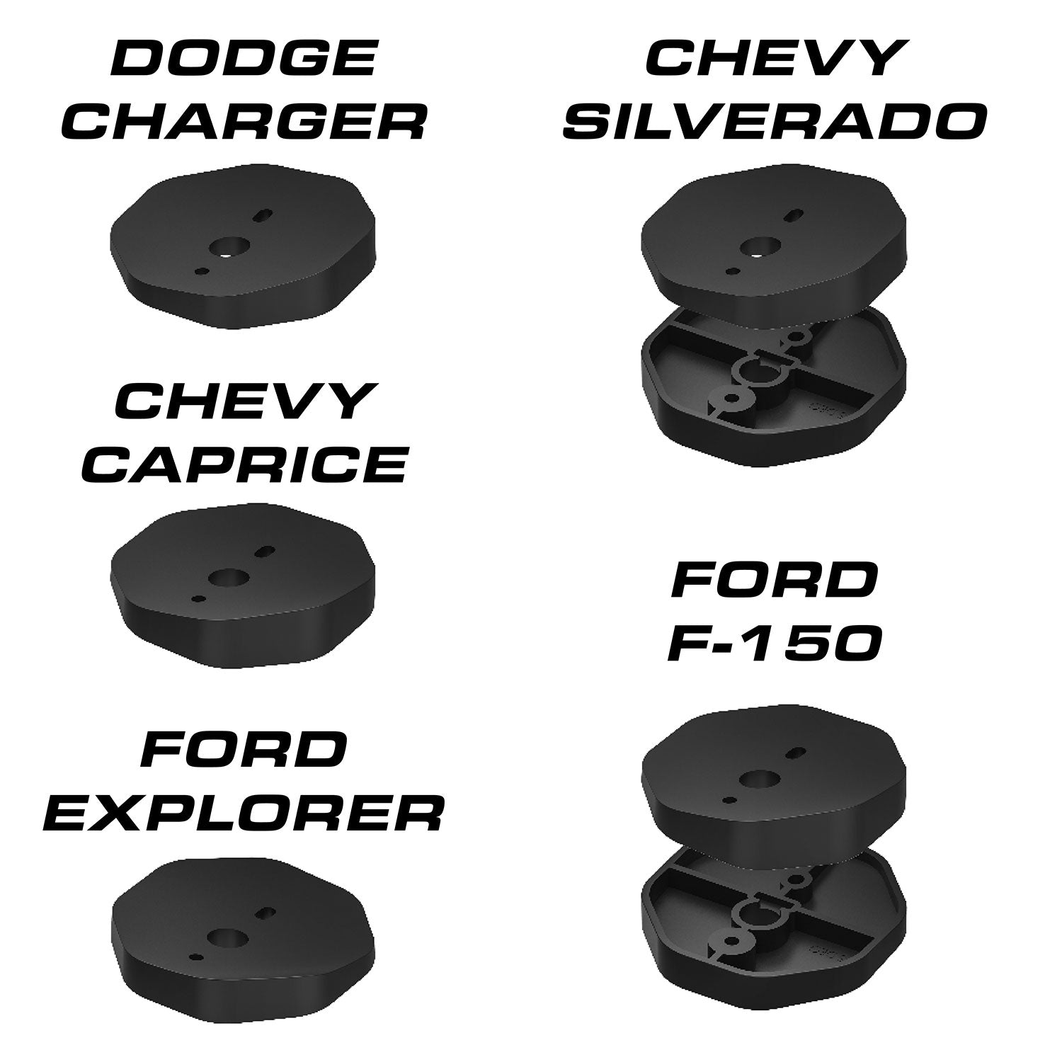Feniex Q Series Under Mirror Puck Light Brackets