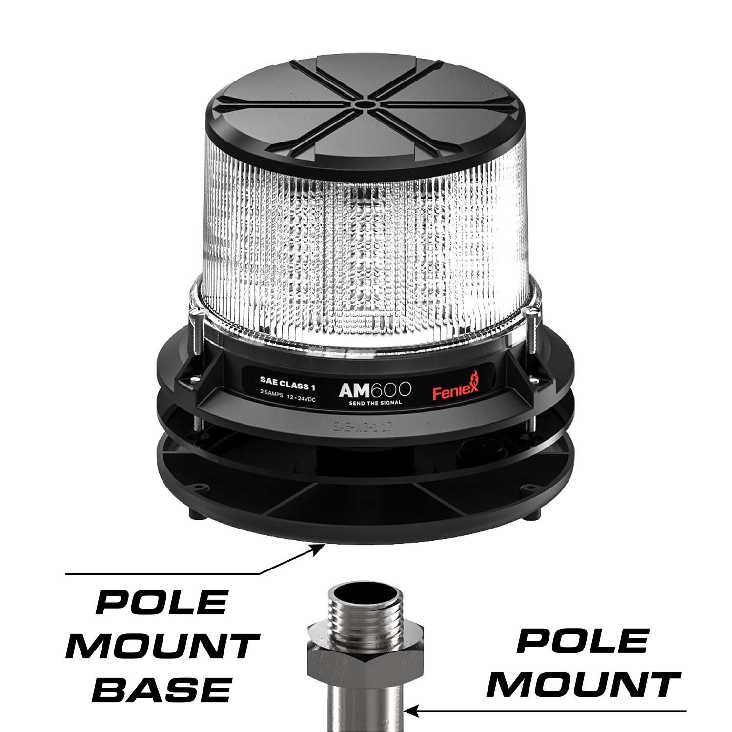 Feniex AM600 LED Beacon Pole Mount Base