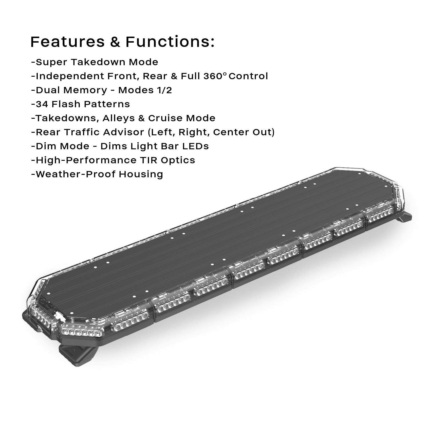 Super Take Down K-Force 47 TIR Full Size LED Light Bar Features