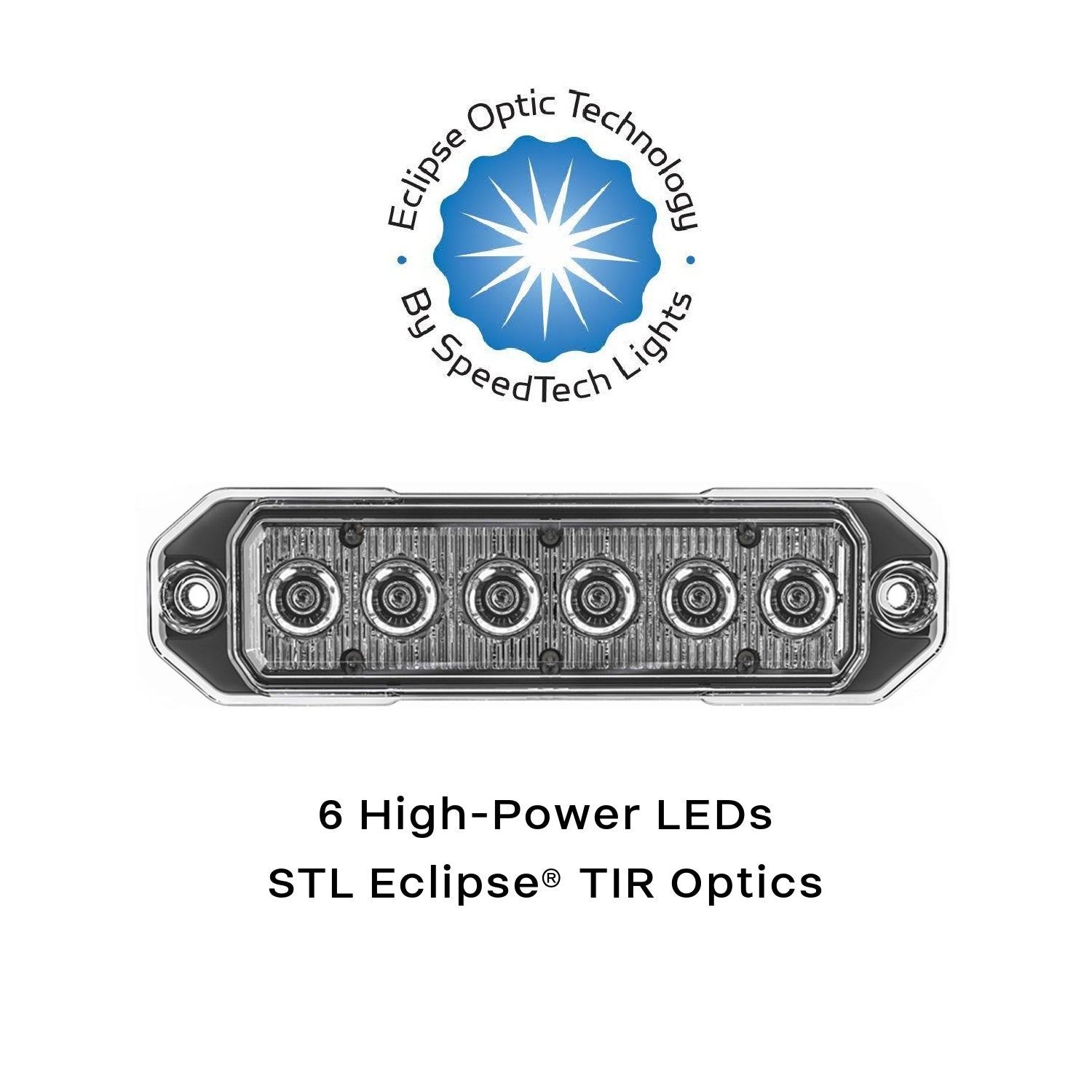 Z-6 TIR LED Surface Mount Warning Light Head Optics