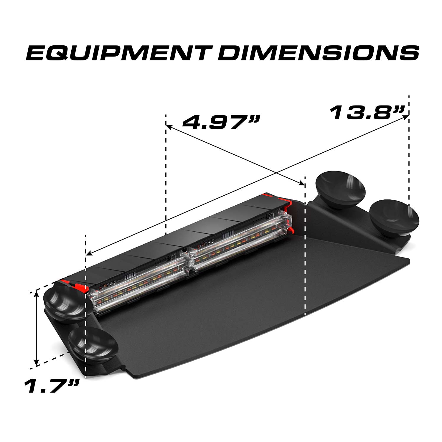Feniex Q Series 2X Dash Light Bar Dimensions