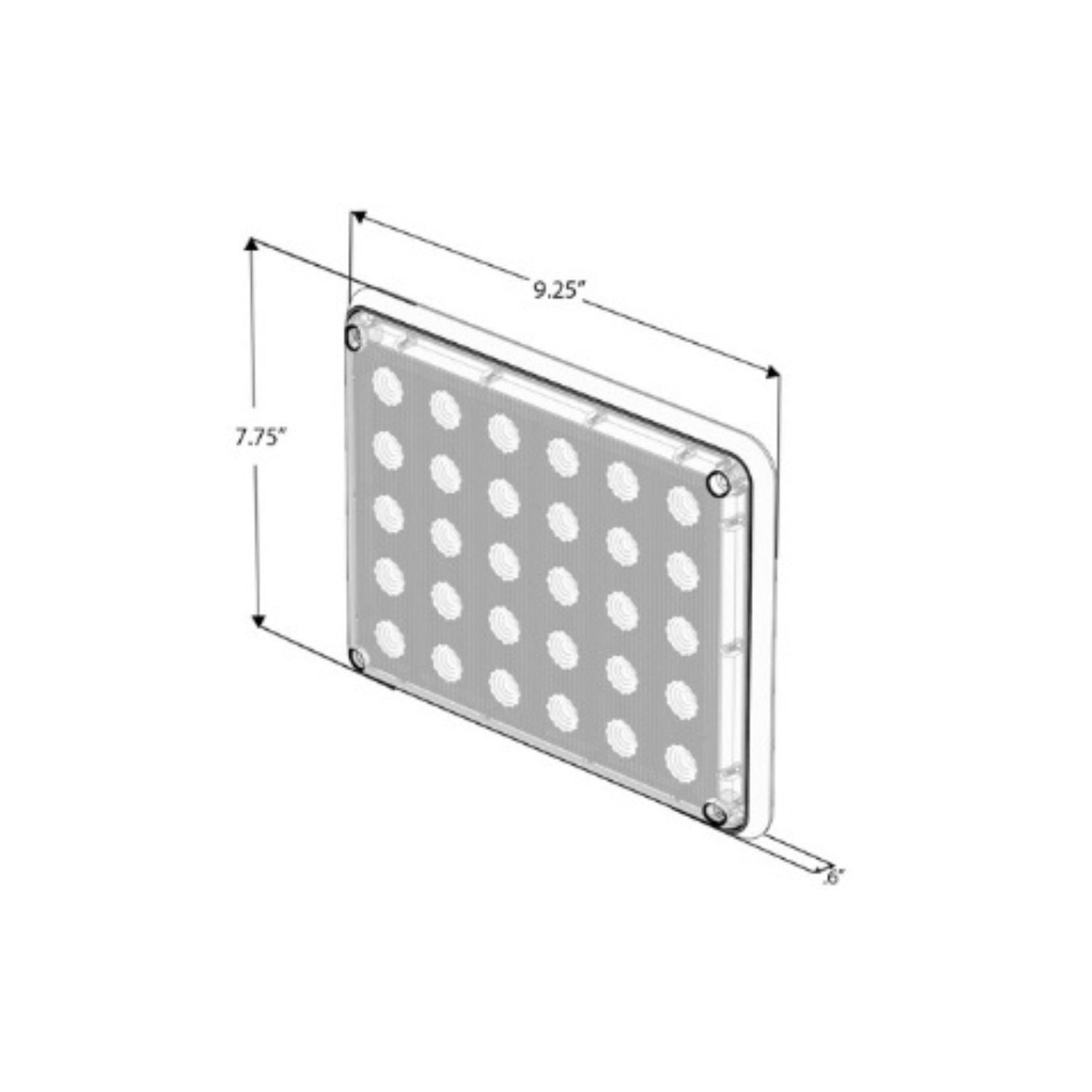 Alpha 7x9 LED Surface Mount Dimensions