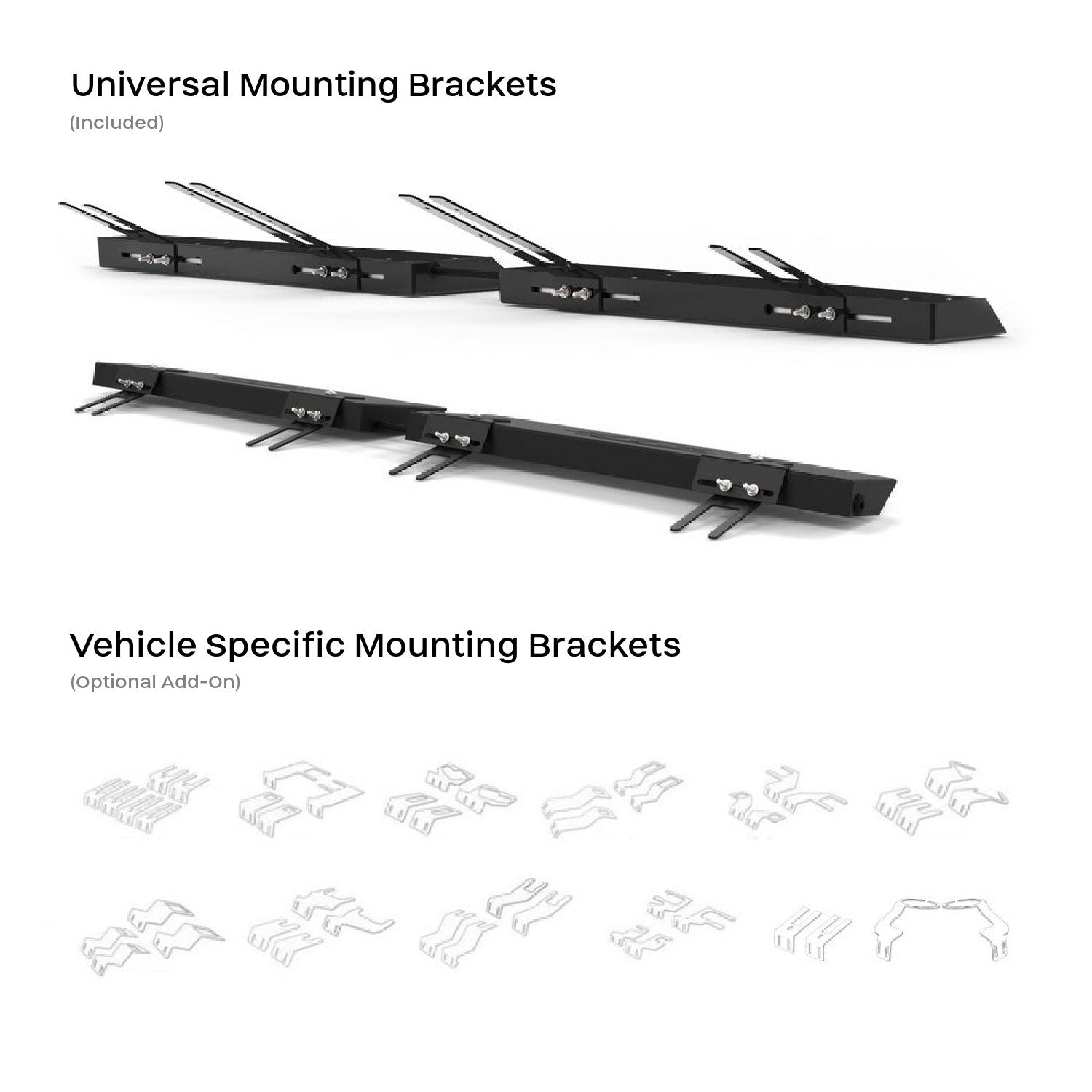 STD Split Raptor Linear LED Lightbar Windshield Brackets