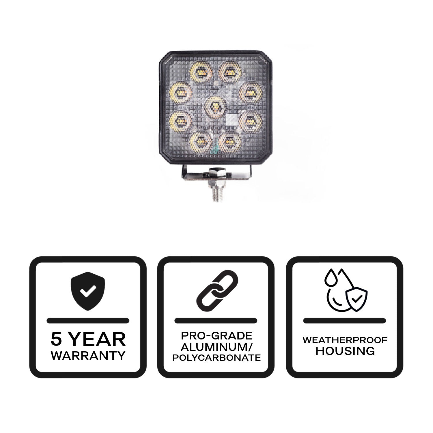 Quad Carbine-18 Dual Color 4" Square Off Road LED Floodlight Side