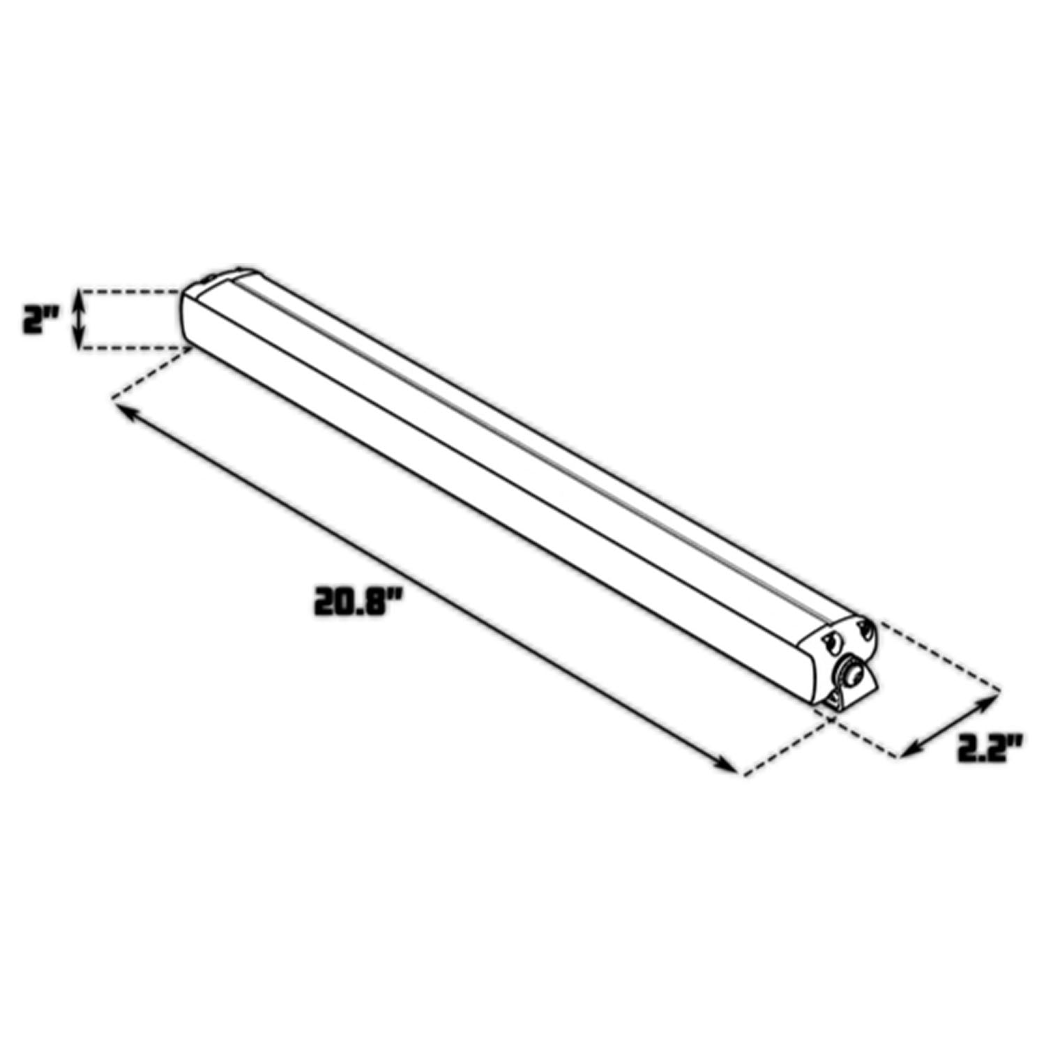 Carbine 20 Inch Floodlight Off Road LED Light Bar Dimensions