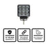 Quad Carbine Floodlight Off Road Square LED Work Light Bar Side View