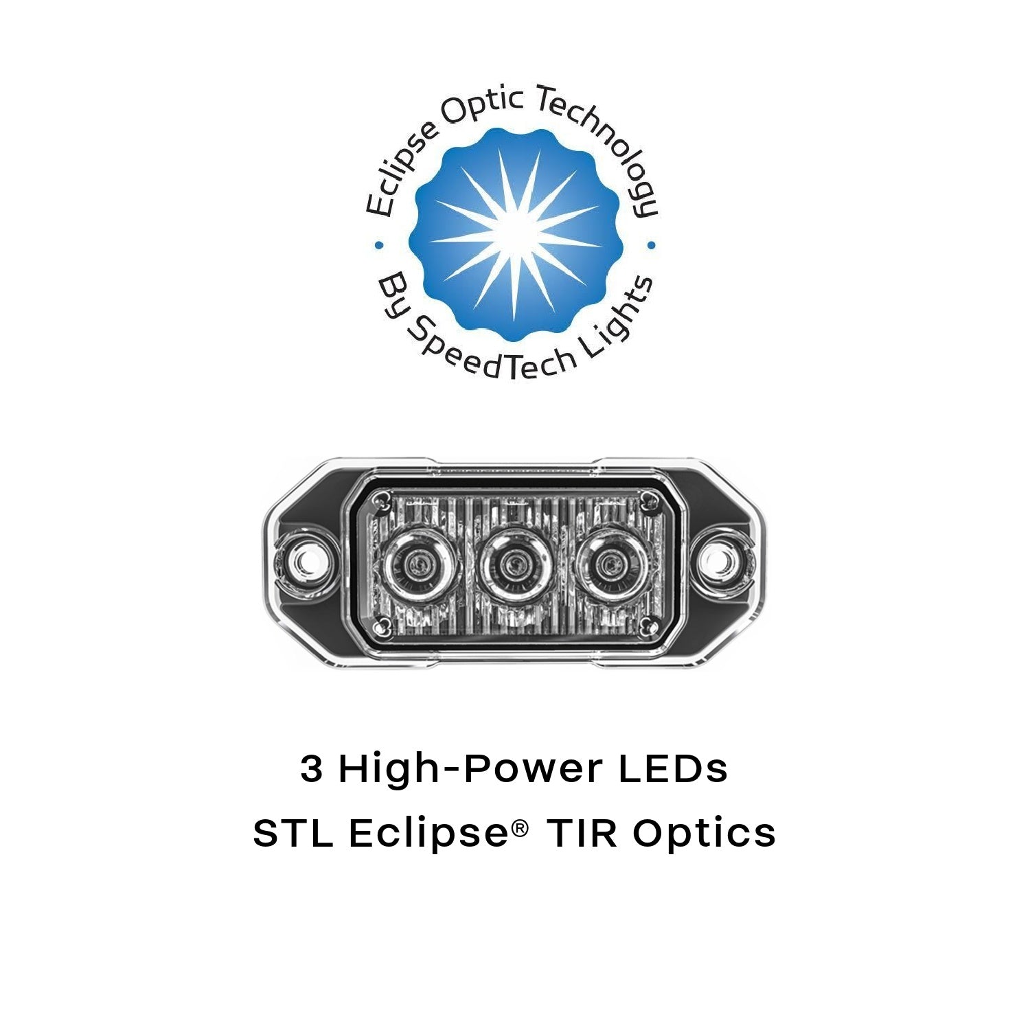 Z-3 TIR LED Surface Mount Warning Light Head Optics