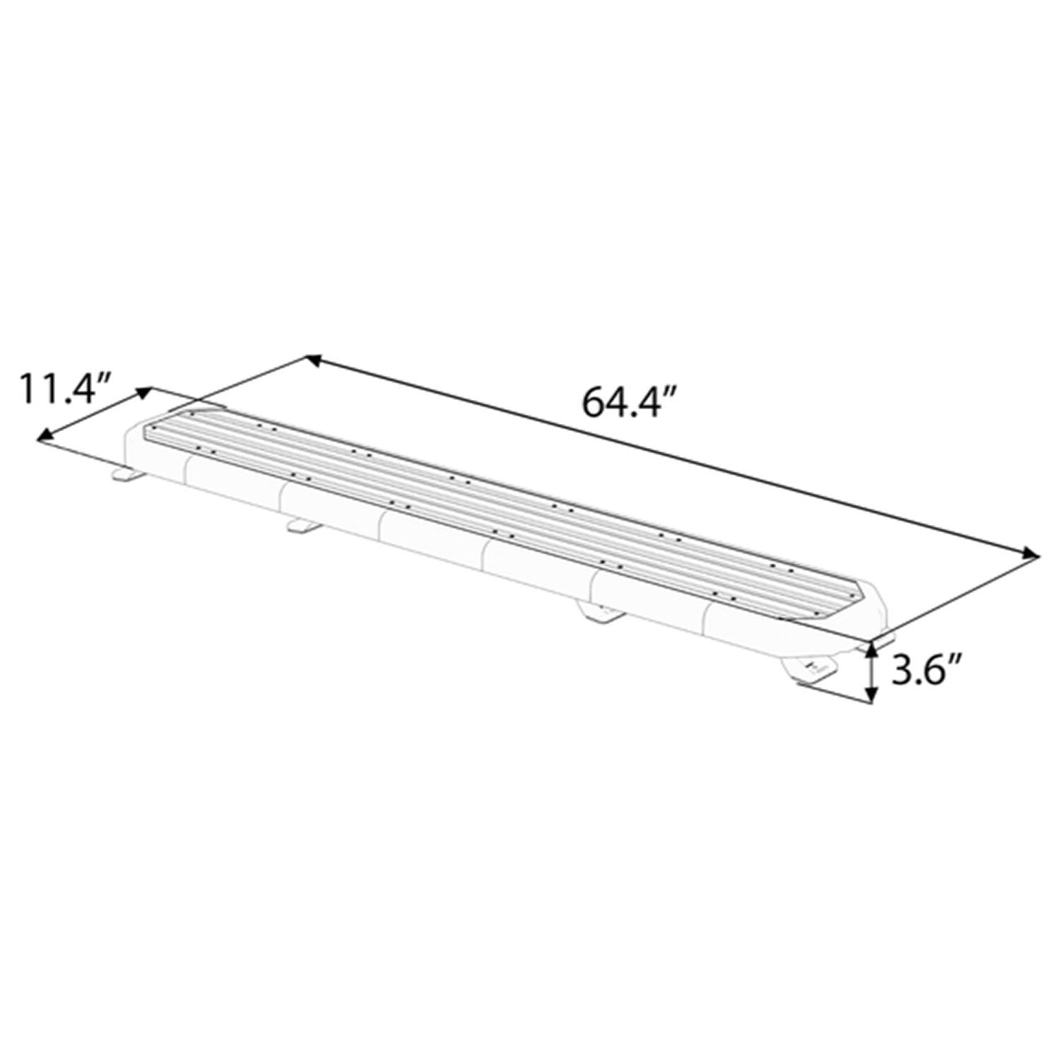 K-Force 63 TIR Full Size LED Light Bar Dimensions