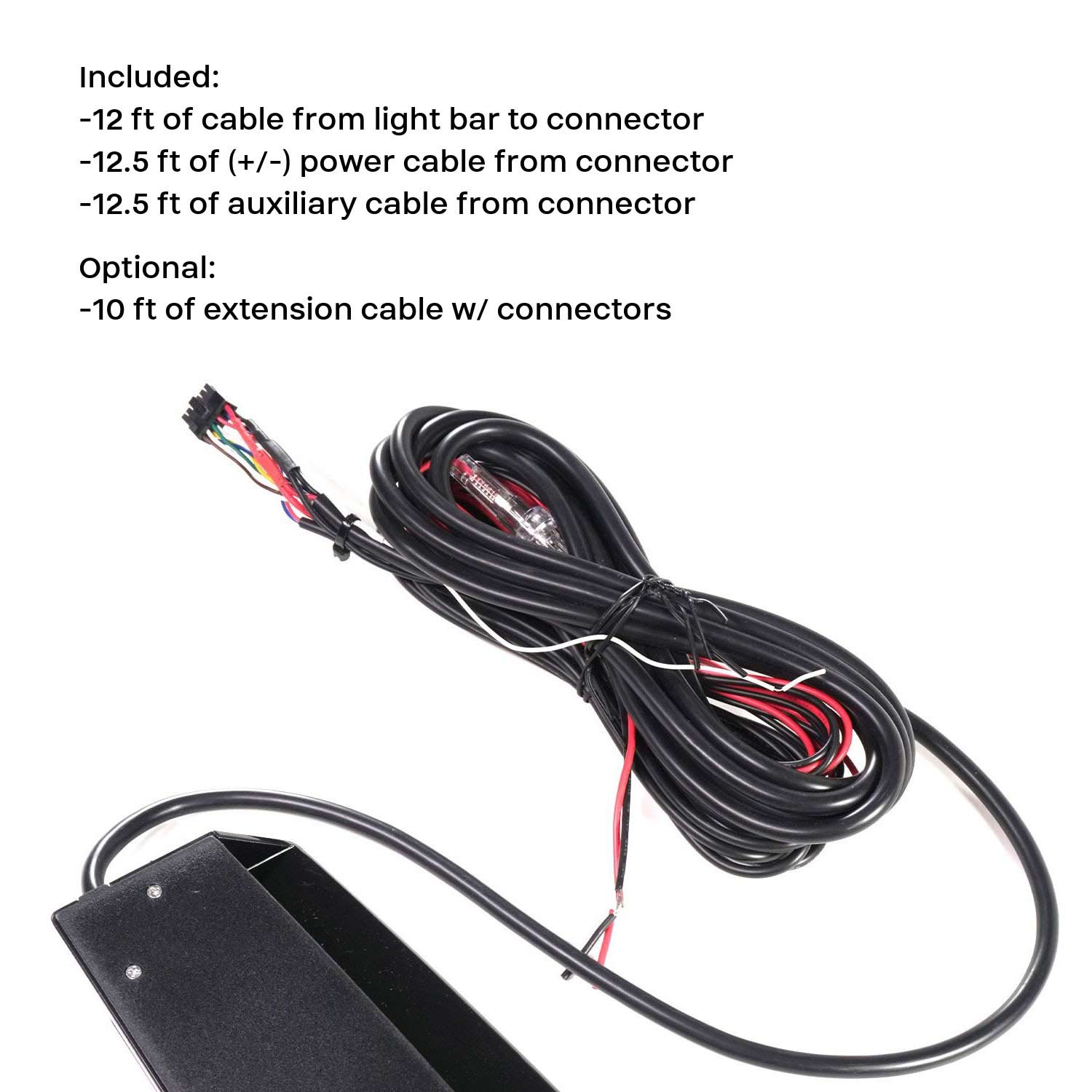 Split Raptor TIR Interior LED Visor Light Bar Cables