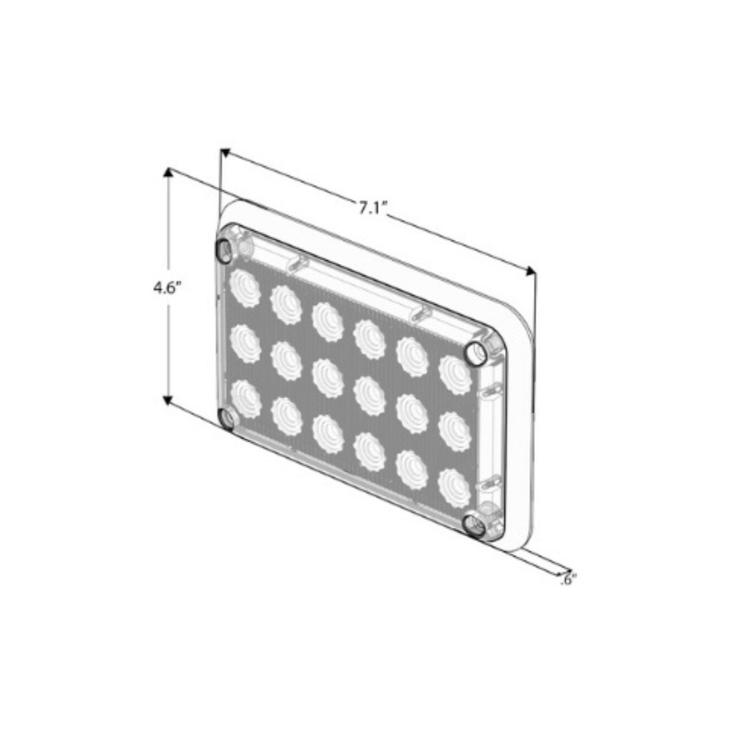 Alpha 6x4 LED Surface Mount Dimensions