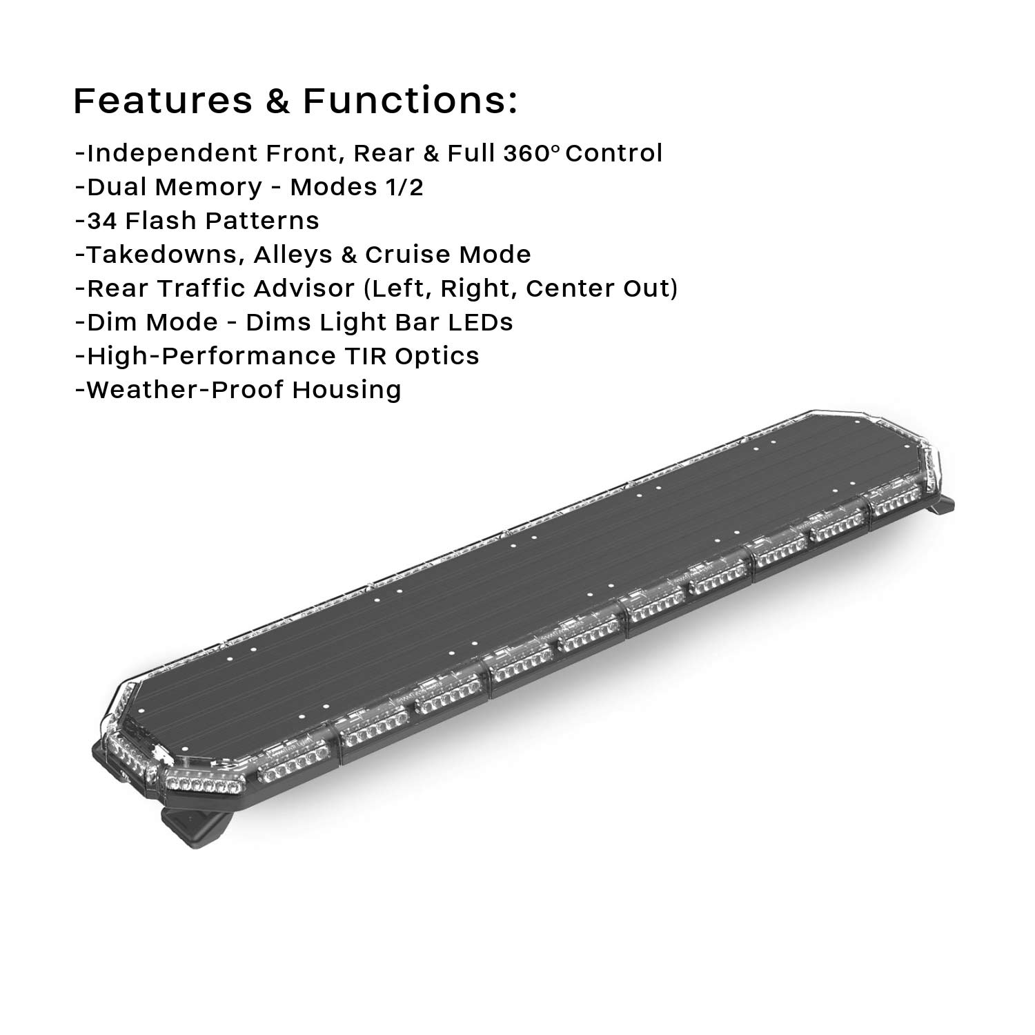 K-Force 55 TIR Full Size LED Light Bar Functions
