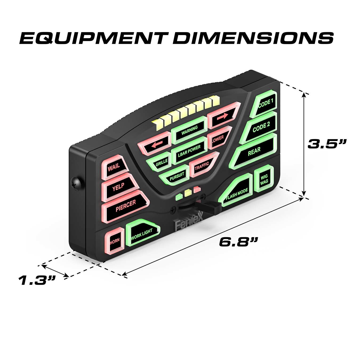 Feniex 4200 DL Controller Dimensions