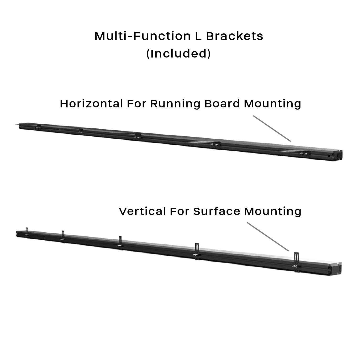 Super Take Down Ceptor-X TIR 60" LED Running Board Light Stick Brackets